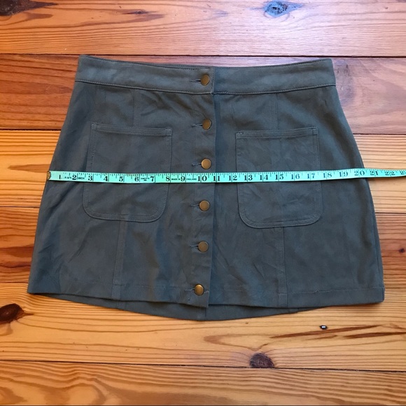 Altar’d State Army Green Suede Mini Skirt, EUC, L - Picture 6 of 9